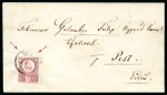 Stamp of Hungary 1871 Engraved 5Kr red tied by WIEN 12/3 73 cds on wax-sealed