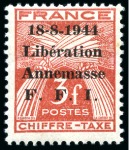 Stamp of France » Libération ANNEMASSE Taxe 10c à 3F, 7 valeurs, TB sauf le 10c