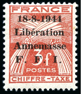 Stamp of France » Libération ANNEMASSE Taxe 10c à 3F, 7 valeurs, TB sauf le 10c