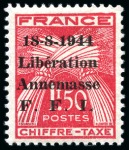 Stamp of France » Libération ANNEMASSE Taxe 10c à 3F, 7 valeurs, TB sauf le 10c