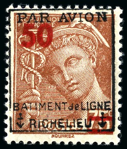 Stamp of France » Poste Aérienne Poste Aérienne Militaire 50 sur 75c, neuf sans ch.,