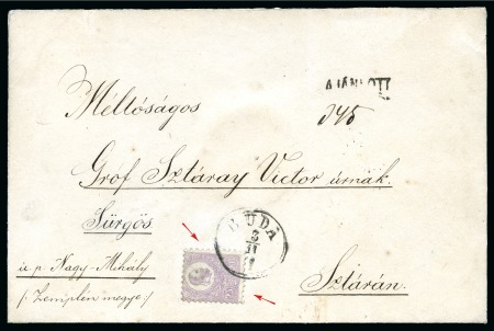 Stamp of Hungary 1871 Lithographed 25Kr violet tied by BUDA 3/11 71