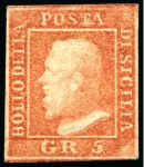 Stamp of Italian States » Sicily 1859 5gr Pale vermilion and 50gr lake brown mint/unused