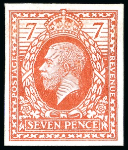 Stamp of Great Britain » King George V » 1912-24 Profile Head Issues 1912 7d Trial of Eve's wreath design in tyrian red
