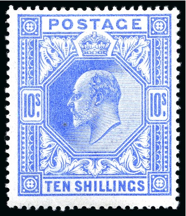 Stamp of Great Britain » King Edward VII » 1902-10 De La Rue Issues 1902-10 De La Rue 10s ultramarine mint nh