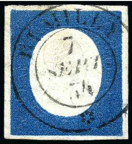 Stamp of Italian States » Sardinia 1854, 20 c. azzurro, margini ampi e bilanciati, usato con d.c. di Rumilly 