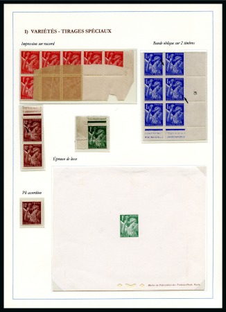Stamp of France » Collections 1939-1941, le Type IRIS, Collection d'exposition en