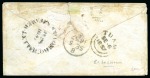 Stamp of Ceylon » 1857 Blued Paper 1857 (Jul 25) Envelope from Colombo to Ireland with 1857 6d purple-brown on blued paper