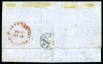 Stamp of Ceylon » 1857-59 White Paper » Postal History 1859 (Mar 14) Wrapper from Colombo to Scotland with 1857-59 2d green pair and 5d chestnut