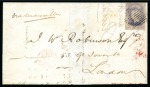 Stamp of Ceylon » 1857-59 White Paper 1859 (Jan 15) Wrapper from Colombo to England with 1857-59 1s slate-violet