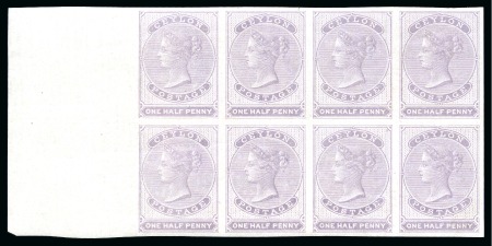 Stamp of Ceylon » 1857-64 Half Pence 1857-64 1/2d Dull Mauve on white paper mint og left marginal block of 8