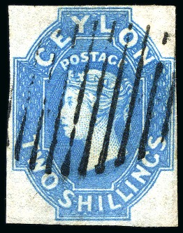 Stamp of Ceylon » 1857-59 White Paper 1857-59 2s Dull Blue used with close to good margins