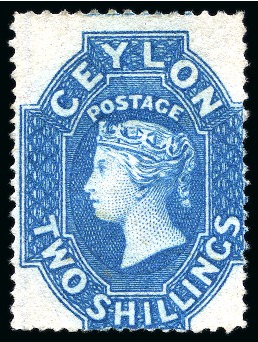 Stamp of Ceylon » 1861-64 Watermark Star 1861-64 Wmk Star clean-cut perf 14-15 1/2 2s blue unused