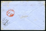 Stamp of Ceylon » 1861-72 Postal History 1865 (Jun 30) Envelope from KADUGANAWE to England with De La Rue 1d deep dull blue and 5d red-brown