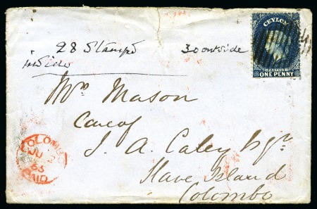 Stamp of Ceylon » 1861-72 Postal History 1864-71, Group of three covers with different rates