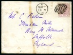 Stamp of Egypt » British Post Offices 1866-78 Four covers addressed to London and one cover front from Suez