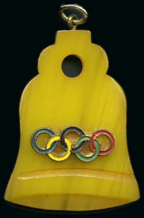 Stamp of Olympics » 1936 Berlin » Other Memorabilia Olympic Bell-shaped Amber Badge with hanger, 42x29