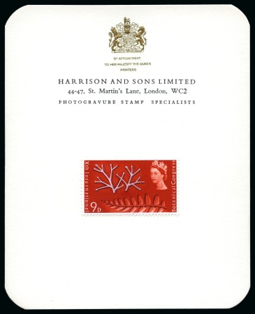 Stamp of Great Britain » Queen Elizabeth II 1964 Botanical congress 9d essay depicting ferns and branch, printed in orange-vermilion