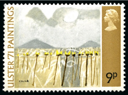 Stamp of Great Britain » Queen Elizabeth II 1971 Paintings 9d with ERROR ORANGE OMITTED (Flowers) mint nh