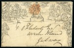 Stamp of Great Britain » 1840 Mulreadys & Caricatures 1840 (Aug 26) 1d Mulready envelope, stereo A133, and 1840 (Sep 2) 2d Mulready envelope sent within IRELAND