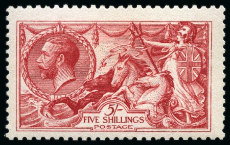Stamp of Great Britain » King George V » 1913-19 Seahorse Issues 1913 Waterlow 5s rose carmine Seahorse mint nh