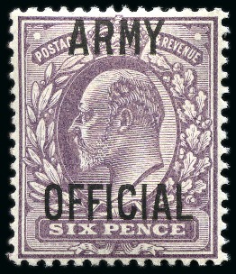 Stamp of Great Britain » Officials ARMY OFFICIAL: 1903 6d pale dull purple mint og