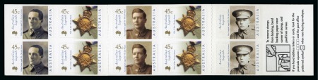Stamp of Australia » Commonwealth of Australia 2000 Australian Legends (4th series) 45c self-adhesive booklet pane of ten with showing GOLD OMITTED error on 2 stamps