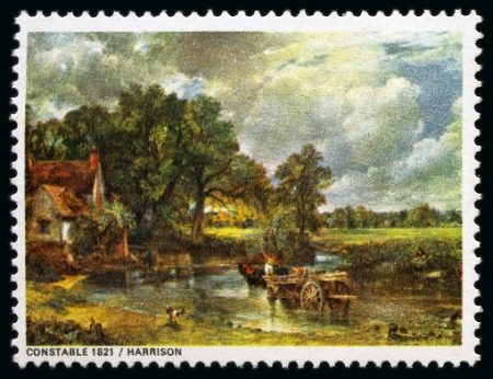 Stamp of Great Britain » Queen Elizabeth II 1968 British Paintings 1s9d mint nh with ERROR GOLD (Queen's head and face value), EMBOSSING & PHOSPHOR OMITTED