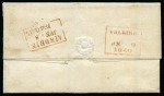Stamp of Great Britain » 1840 1d Black and 1d Red plates 1a to 11 1840 (Jun 8) Entire from Airdrie to Falkirk with 1840 1d Black pl.1a TC, redirected with "Not in Palmont Delivery" ms