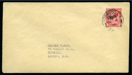 Stamp of Great Britain » King George V » 1912-24 Profile Head Issues 1912-24 1d Bright Scarlet on "Oswald Marsh" plain first day cover