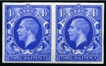 Stamp of Great Britain » King George V » 1924-36 Issues 1934 1Photogravure 1/2d colour trials set of four in imperforate horizontal pairs