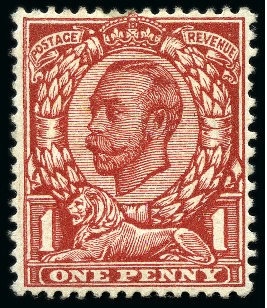 Stamp of Great Britain » King George V » 1911-12 Downey Head Issues 1912 1d Colour trial in brownish carmine, perf.14.8x14, mint lh