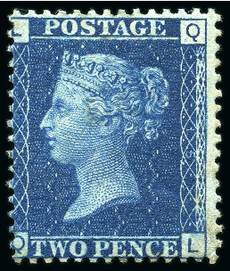 Stamp of Great Britain » 1854-70 Perforated Line Engraved 1869 2d Blue pl.15 QL mint nh
