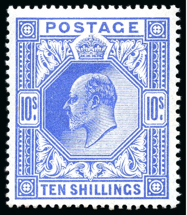 Stamp of Great Britain » King Edward VII » 1911-13 Somerset House Issues 1911-13 Somerset House 10s blue mint nh, very fine 