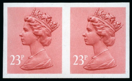 Stamp of Great Britain » Queen Elizabeth II 1983 Machin 23p brown-red on phosphorised paper mint nh imperforate horizontal pair