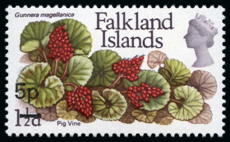 Stamp of Falkland Islands 1971 5p on 1 1/2d ERROR OF SURCHARGE, mint nh