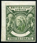 Stamp of Kenya, Uganda and Tanganyika » British East Africa 1895 (Oct) Imperforate colour trials group of four from the undenominated master die for the 1896-1901 issue