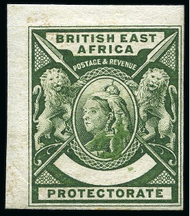 Stamp of Kenya, Uganda and Tanganyika » British East Africa 1895 (Oct) Imperforate colour trials group of four from the undenominated master die for the 1896-1901 issue