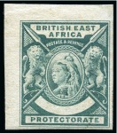 Stamp of Kenya, Uganda and Tanganyika » British East Africa 1895 (Oct) Imperforate colour trials group of four from the undenominated master die for the 1896-1901 issue