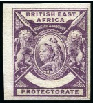 Stamp of Kenya, Uganda and Tanganyika » British East Africa 1895 (Oct) Imperforate colour trials group of four from the undenominated master die for the 1896-1901 issue