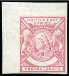 Stamp of Kenya, Uganda and Tanganyika » British East Africa 1895 (Oct) Imperforate colour trials group of four from the undenominated master die for the 1896-1901 issue