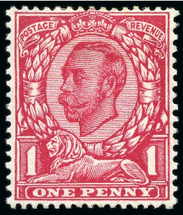 Stamp of Great Britain » King George V » 1911-12 Downey Head Issues 1912 1d Colour trial in magenta-rose, die 2 perf.14.8x14, mint hr