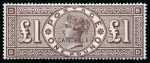 Stamp of Great Britain » 1855-1900 Surface Printed » 1867-83 High Values 1867-83 £5 Orange on white paper, 1883-84 2s6d, 5s & 10s on white paper and 1884 wmk Crowns £1 brown-lilac with "CANCELLED" type 14 overprints