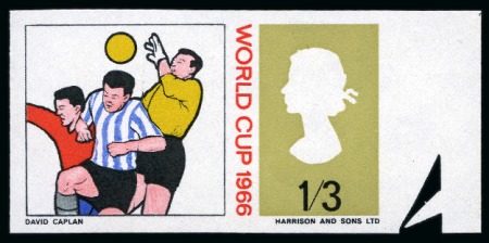 Stamp of Great Britain » Queen Elizabeth II 1966 World Cup (ordinary paper) set of three mint nh imperforate imprimaturs