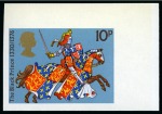 Stamp of Great Britain » Queen Elizabeth II 1974 Medieval Warriors 4 1/2p to 10p mint nh set of four imperforate imprimaturs