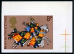 Stamp of Great Britain » Queen Elizabeth II 1974 Medieval Warriors 4 1/2p to 10p mint nh set of four imperforate imprimaturs