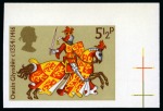 Stamp of Great Britain » Queen Elizabeth II 1974 Medieval Warriors 4 1/2p to 10p mint nh set of four imperforate imprimaturs