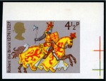 Stamp of Great Britain » Queen Elizabeth II 1974 Medieval Warriors 4 1/2p to 10p mint nh set of four imperforate imprimaturs
