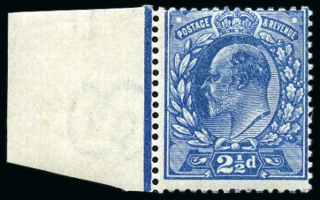 Stamp of Great Britain » King Edward VII » 1902-10 De La Rue Issues 1901 2 1/2d Colour trial perf.14 in deep blue on wmk Crown paper