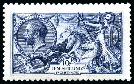 Stamp of Great Britain » King George V » 1913-19 Seahorse Issues 1913 Waterlow 10s indigo Seahorse mint nh